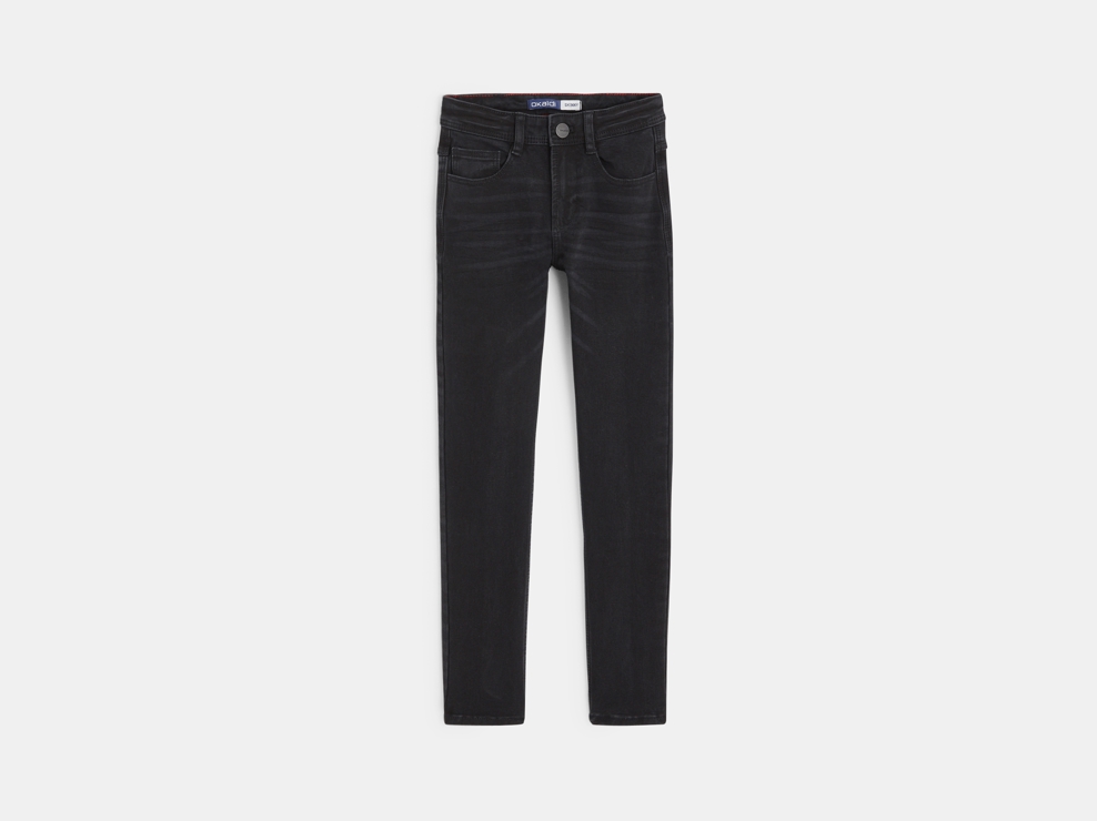 Vaqueros pitillo bistretch con efecto desgastado negro niño 1