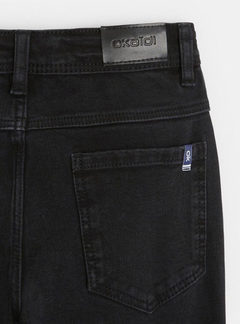 Vaqueros pitillo bistretch con efecto desgastado negro niño 2