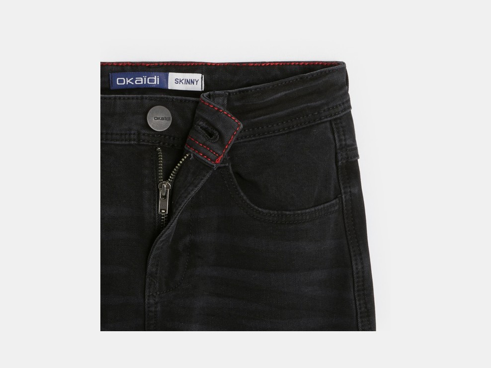 Bi-Stretch-Skinny-Jeans mit verwaschenem Effekt Schwarz Jungen 2