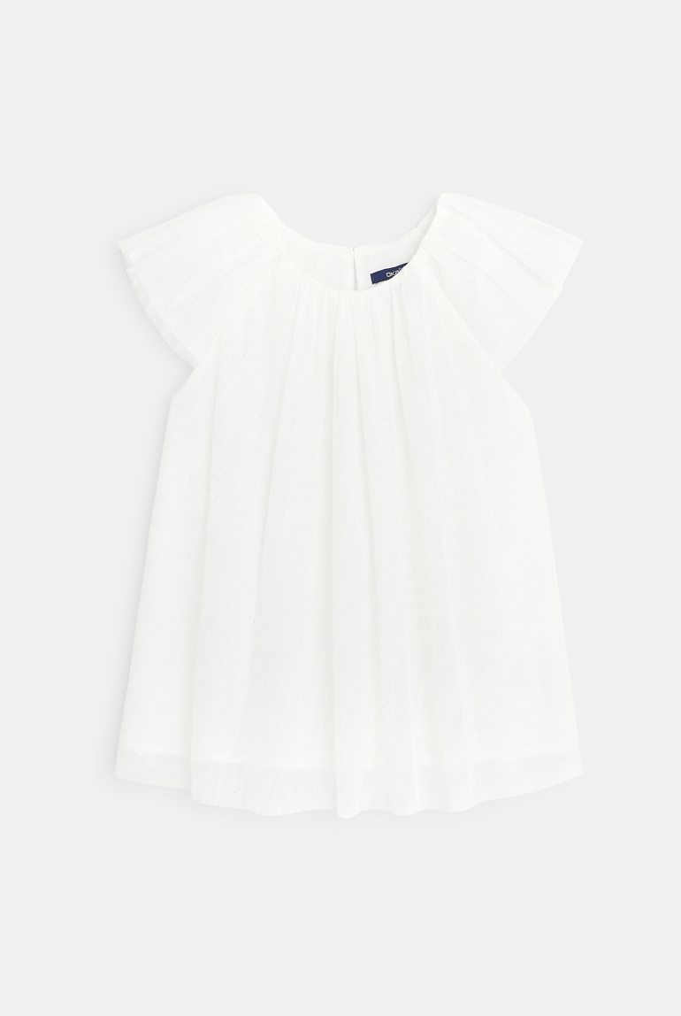 Robe pailletée en tulle blanc fille 1