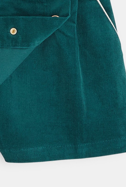 Kombinezon - krilo iz rebrastega žameta zelena deklica 2