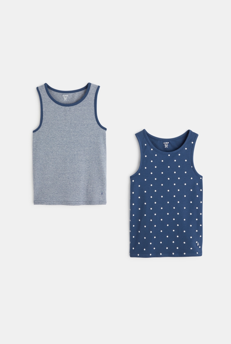 Débardeur en jersey doux (lot de 2) bleu garçon 1