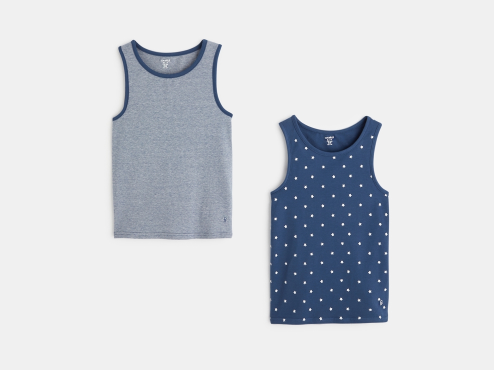 Débardeur en jersey doux (lot de 2) bleu garçon 1