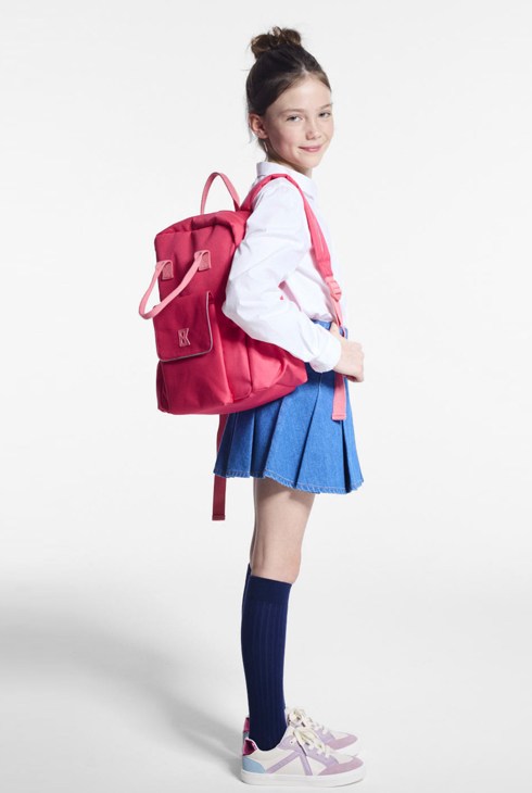 Einfarbiger Rucksack Rosa Mädchen 1