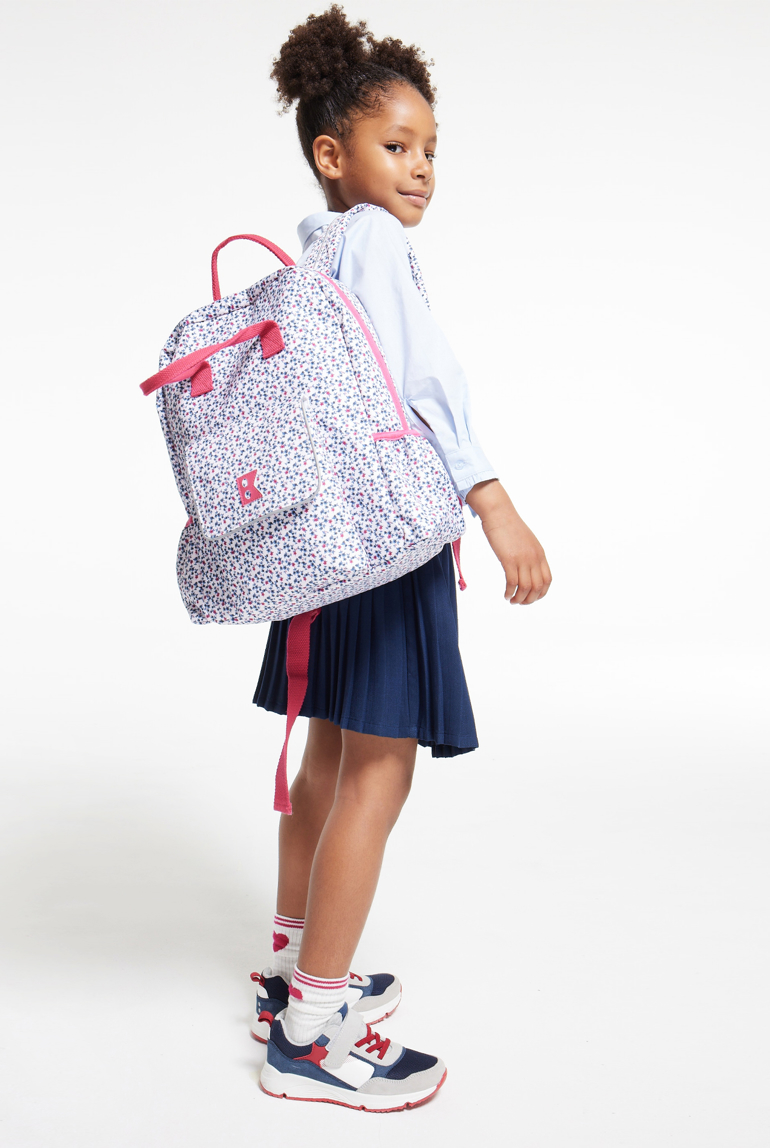 Sac à dos déperlant spécial rentrée des classes blanc fille 1