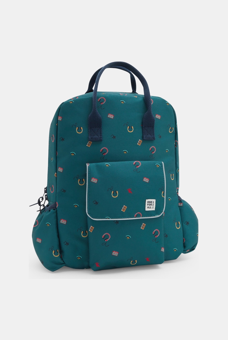 Sac à dos toile imprimé vert garçon 1