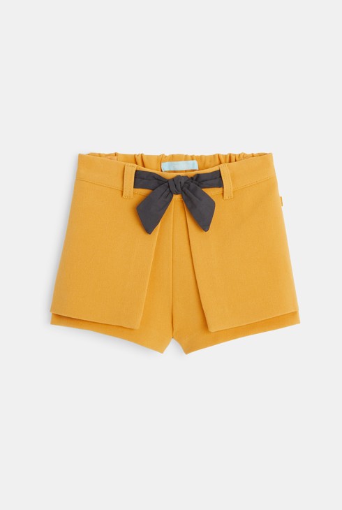 Pletene kratke hlače s pentljico  rumena dojenček deklica 1