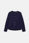 Gilet côtelé boutonné bleu fille