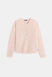Gilet boutonné à côtes Ottoman rose fille