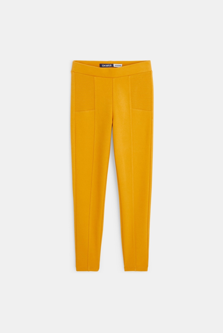 Leggings en jersey milano uni jaune fille 1