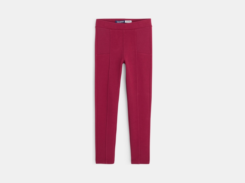 Legginsy z gładkiego dżerseju malwa dziewczynka 1