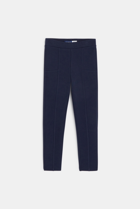 Einfarbige Leggings aus Milanojersey Blau Mädchen 1