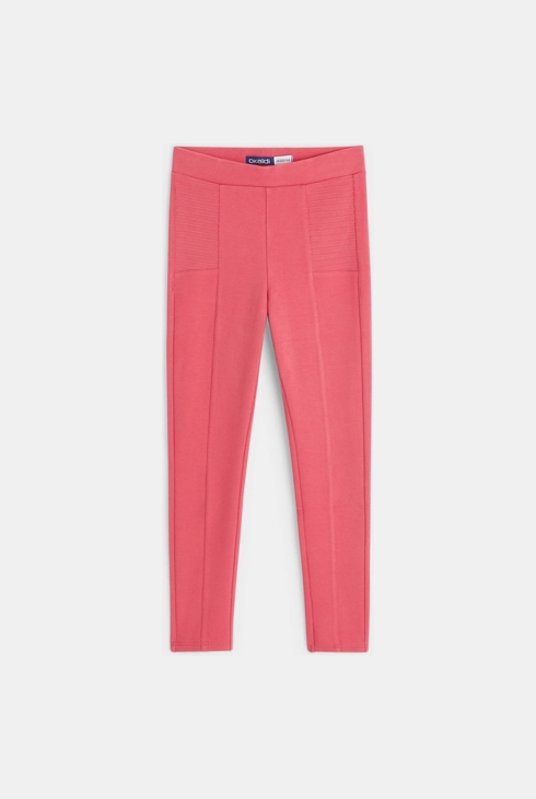 Einfarbige Leggings aus Milanojersey Rosa Mädchen 1