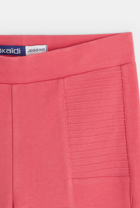 Einfarbige Leggings aus Milanojersey Rosa Mädchen 2
