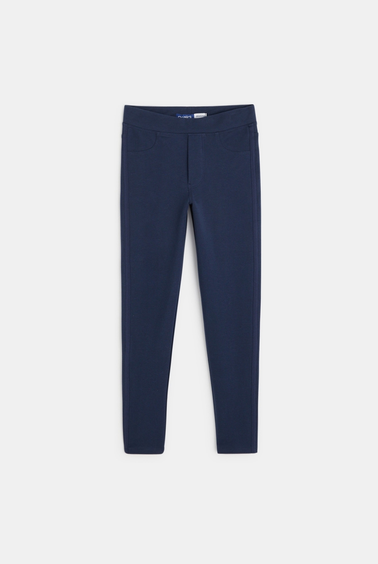 Effen jegging van milano jersey blauw meisje 1