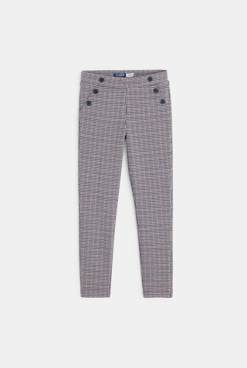 Karierte Jeggings Weiß Mädchen 1