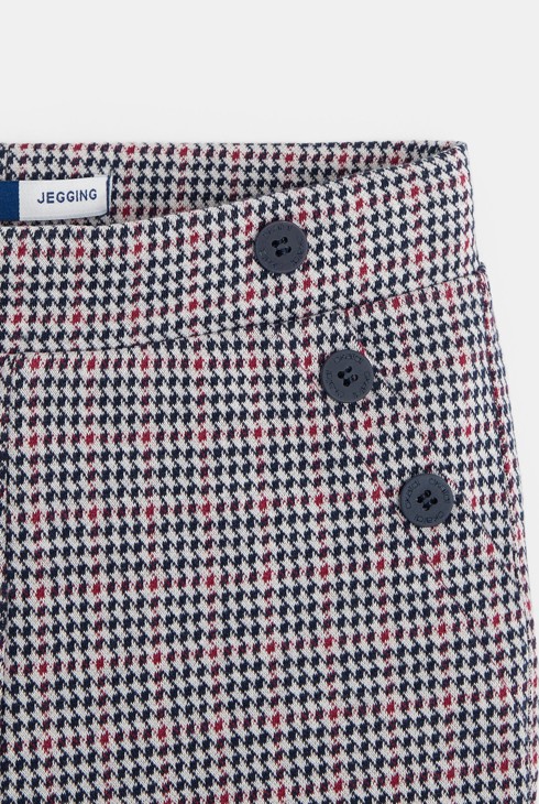 Karierte Jeggings Weiß Mädchen 2