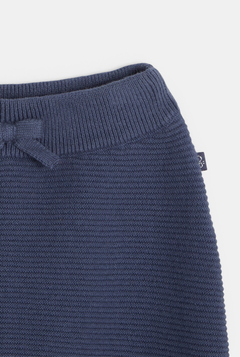 Legginsy z dzianiny prążkowanej niebieski noworodek 2