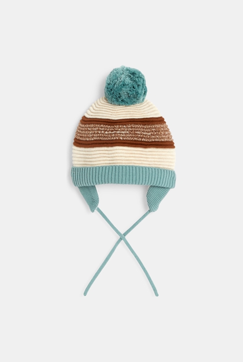 Peruanische Strickmütze mit Muster Grün Baby Jungen 1