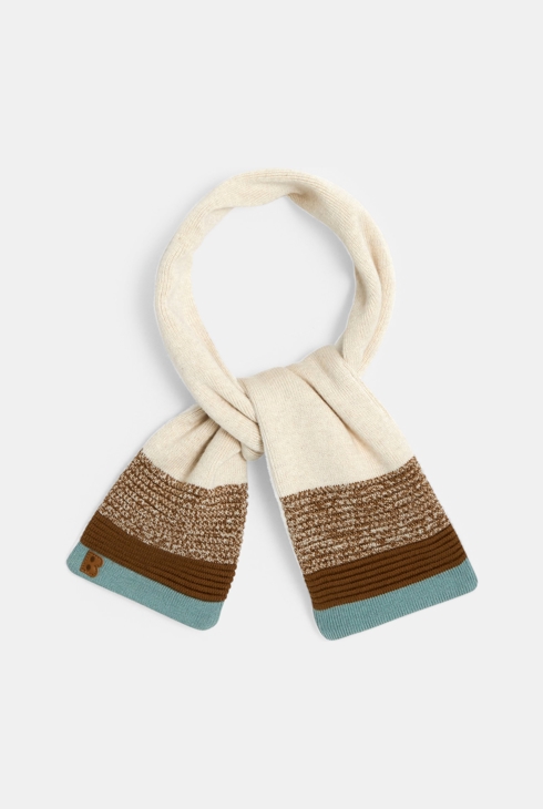 Pleteni večbarvni šal s črtami zelena dojenček deček 1