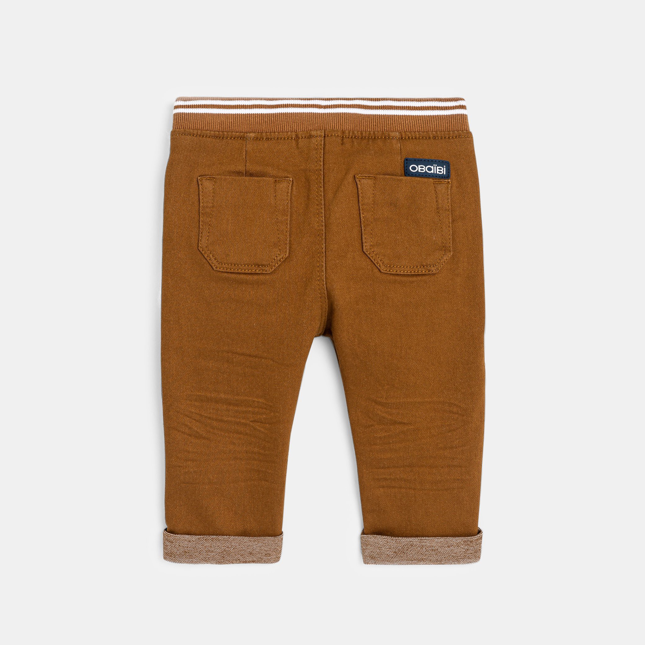 Jean denim confort ultra stretch bleu bébé garçon - Marron Castor