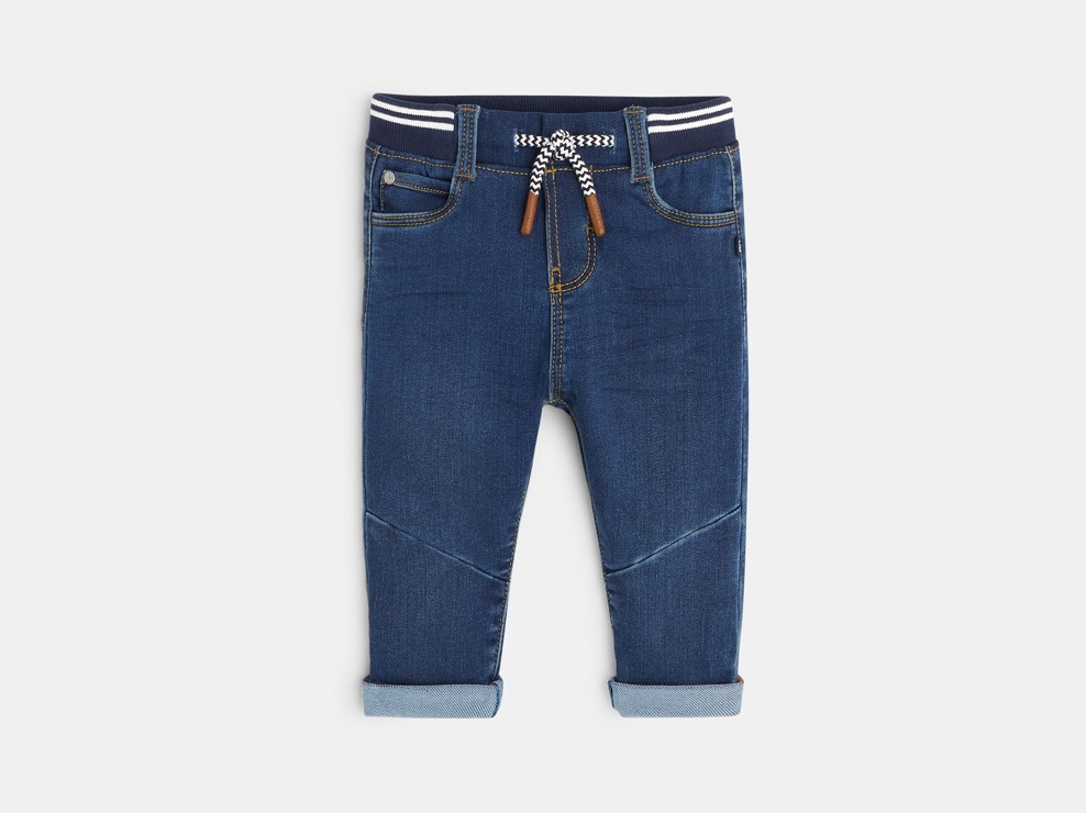Knit-Jeans aus Denim mit elastischem Bund Blau Baby Jungen 1