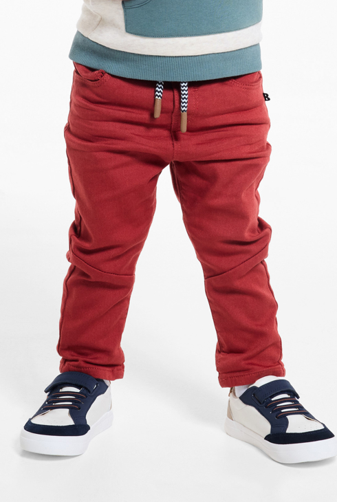 Rote Knit-Denim-Jeans mit elastischem Bund Baby Jungen 2