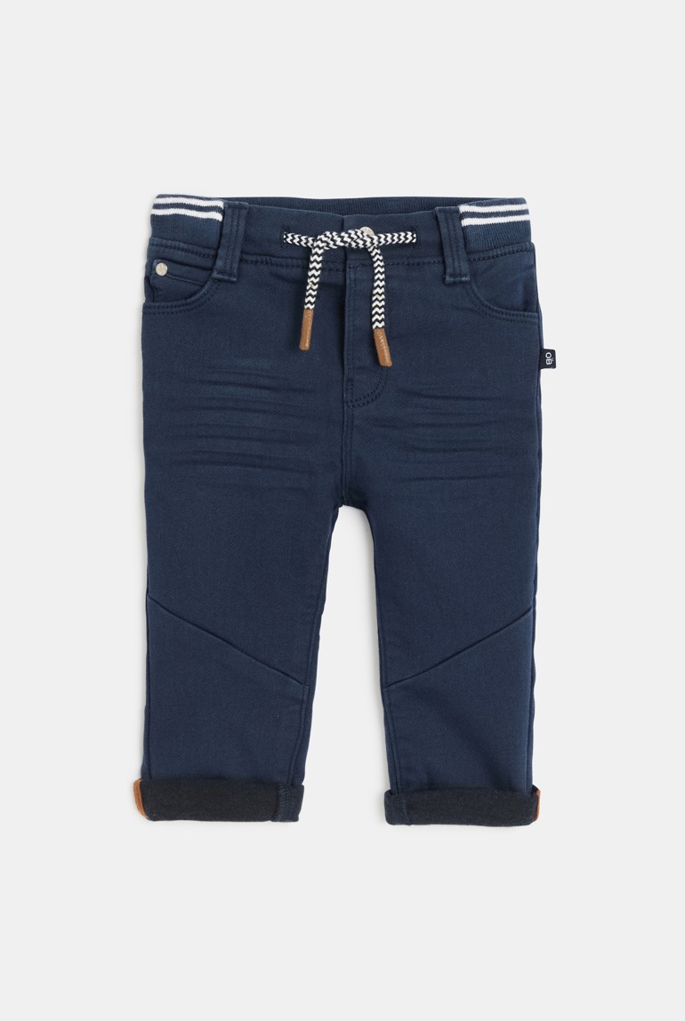 Vaquero knit con cintura elástica azul bebé niño 1