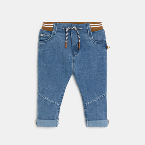 Blauwe uiterst elastische comfortjeans voor babyjongens 1