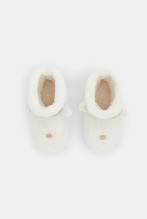 Chaussons soft boa fourrés rennes beige fille 2