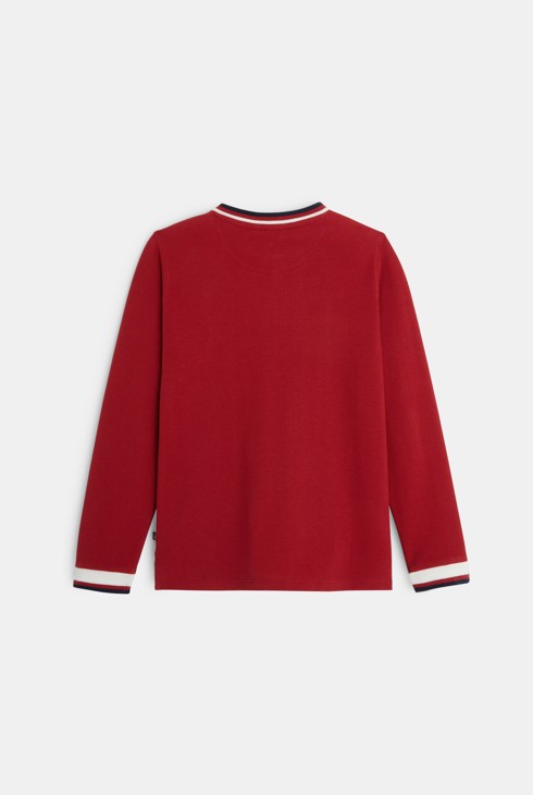 Langarm-T-Shirt mit Aufnäher Rot Jungen 2