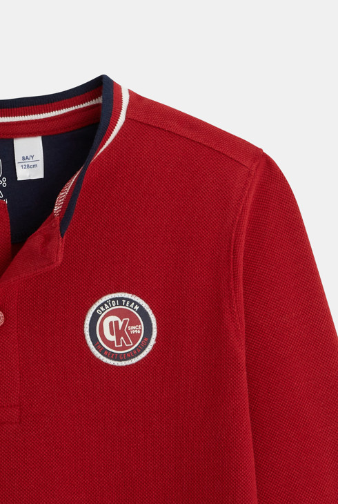 T-shirt manches longues à écusson rouge garçon 2