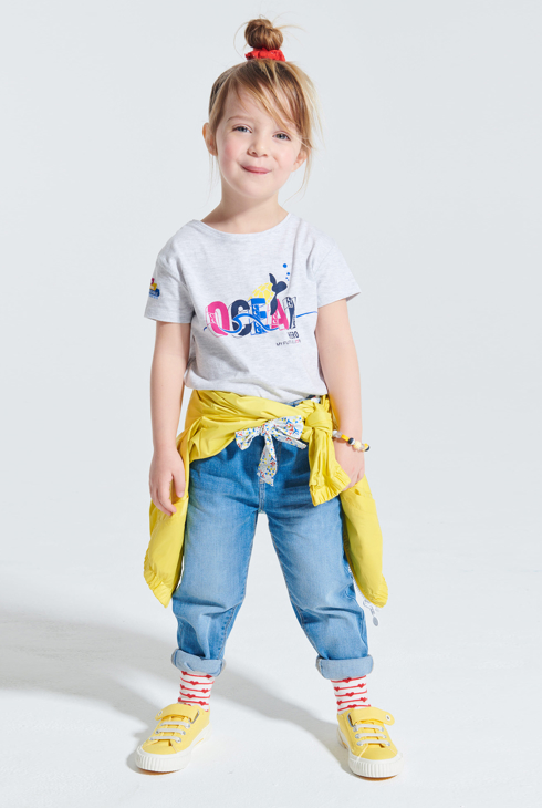 Majica z motivom Lego® siva deklica 1