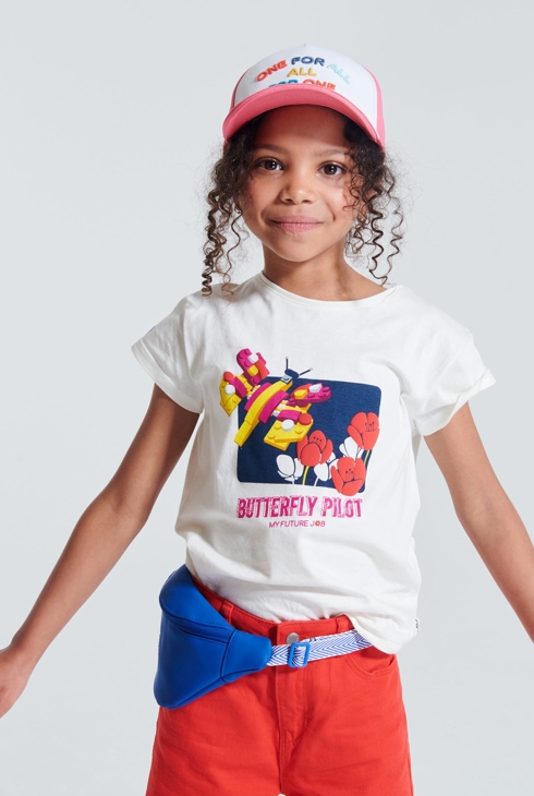 Majica z motivom Lego® bela deklica 1