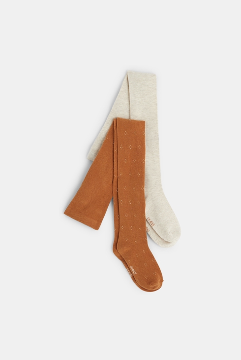 Warme Strickstrumpfhose (2er-Set) Weiß Mädchen 1