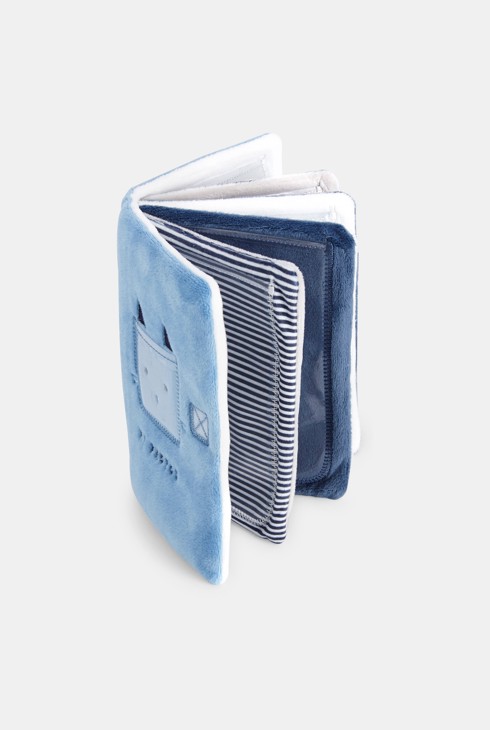 Album na zdjęcia z pluszu z kotem niebieski noworodek 2