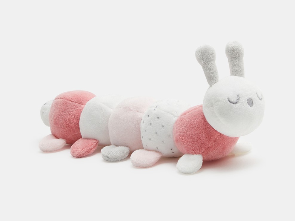 Peluche sonaglio bruco rosa neonati 1