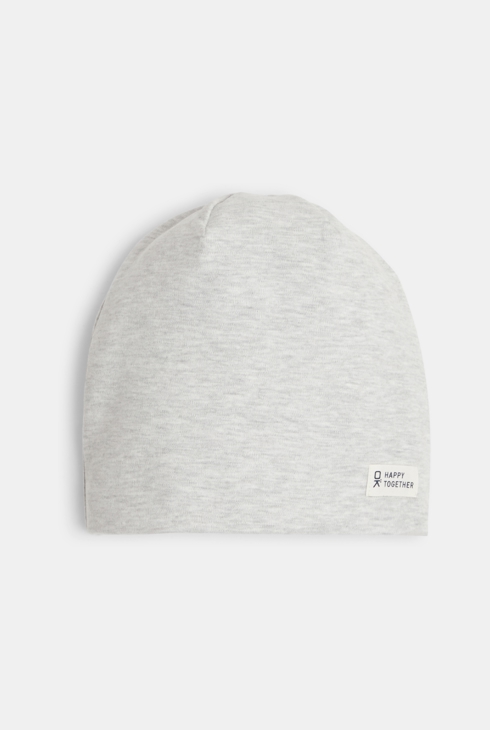 Bonnet uni en jersey gris garçon 1