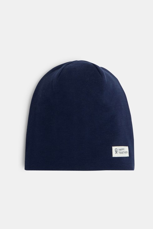 Einfarbige Jersy-Mütze Blau Jungen 2