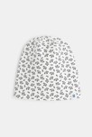 Bonnet en maille imprimé fleurs bleu fille