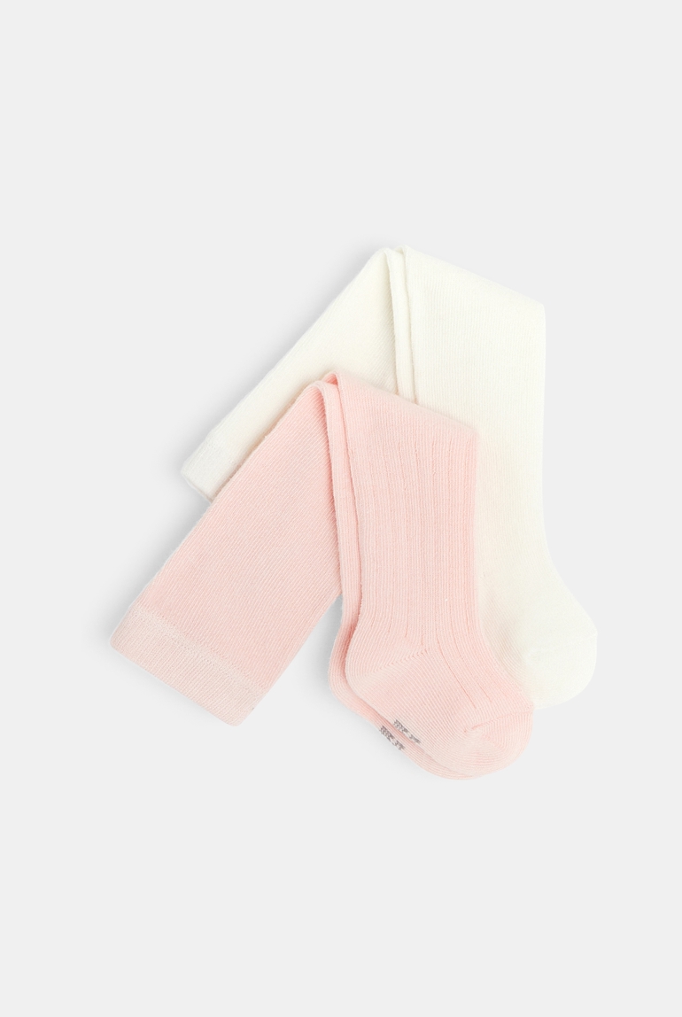 Collants chauds unis (lot de 2) blanc naissance 1