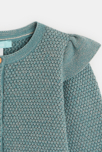 Gilet maille fantaisie irisée à volants vert bébé fille 2