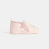 Chaussons bottillons velours hérisson roses bébé fille