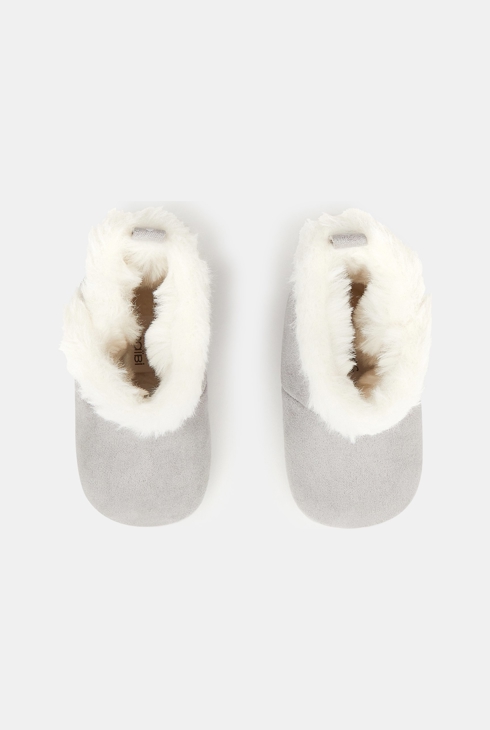 Boots microfibre fourrées grises naissance