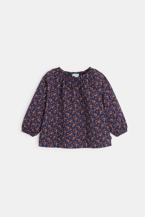 Bombažna bluza  s cvetlicami rdeča dojenček deklica 1