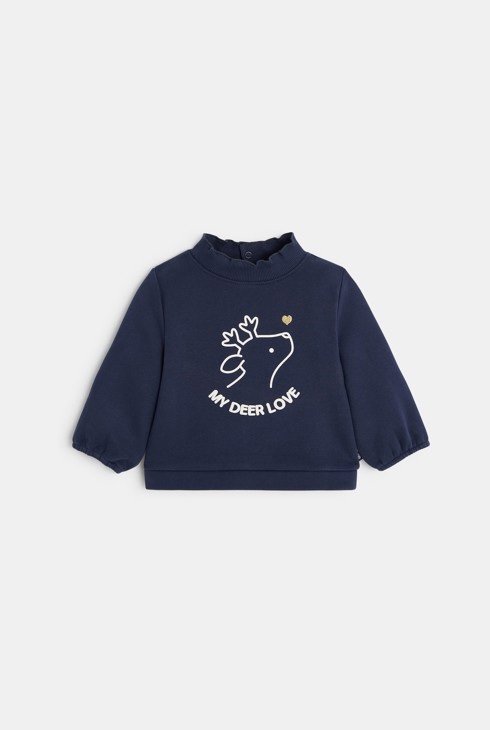 Sweat élan chic bleu bébé fille 2