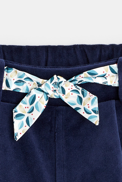 Kratke kratke hlače iz žameta modra dojenček deklica 2