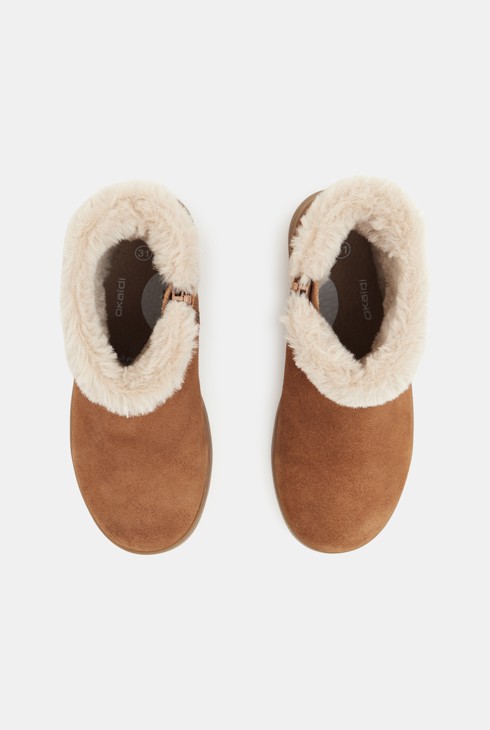 Botas de cuero con forro marrones niña 2