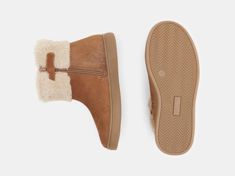 Boots cuir fourrées marron fille 2