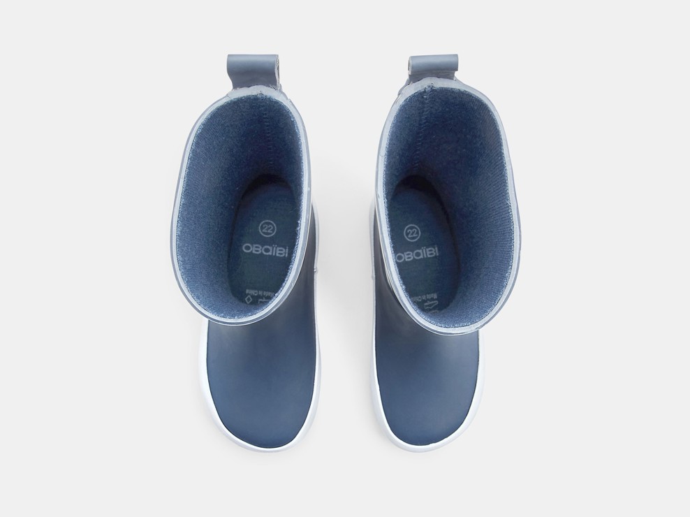 Gestreepte regenlaarzen blauw babyjongen 2